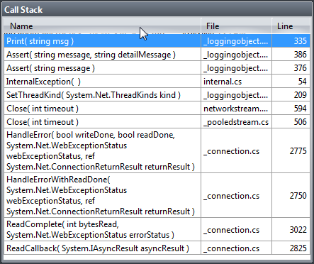NStatic call stack window showing interprocedural analysis