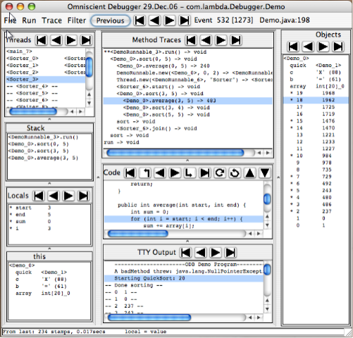 Omniscient Debugging