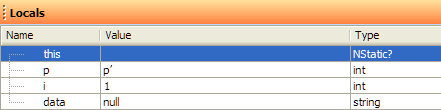 Locals panel showing null tracking