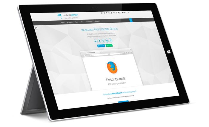 Surface tablet mockup